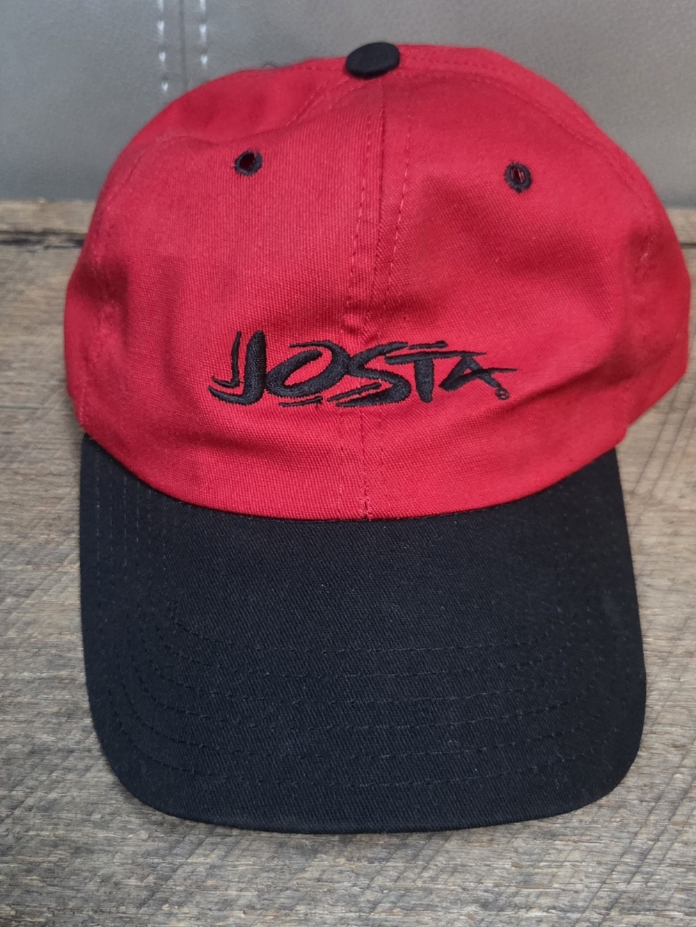 Vintage 90s Josta Energy Soda Pepsi Strapback Hat Baseball Cap Red Black RARE 1Q